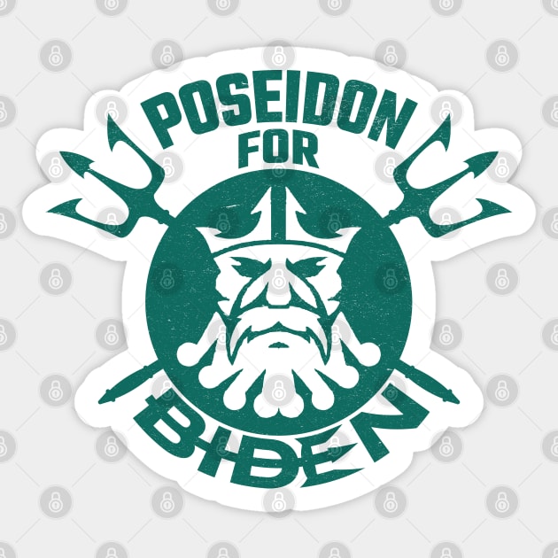 Poseidon For Biden Sticker by MZeeDesigns